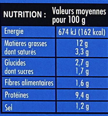 Terrine aux Saint-Jacques - Nutrition facts - fr