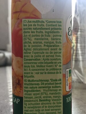 Pur Jus multifruits KIDS - Ingredients - fr