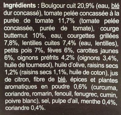 Boulgour Butternut et fève à l'orientale - Ingredienser - fr