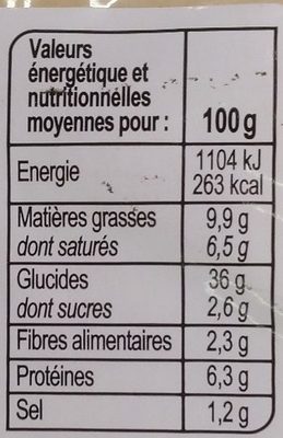 Préfou - Nutrition facts - fr