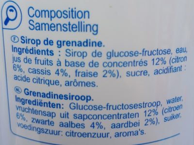 Sirop grenadine - Ingrédients