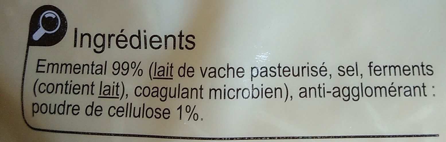 L'Affiné Emmental Râpé - Ingredients - fr