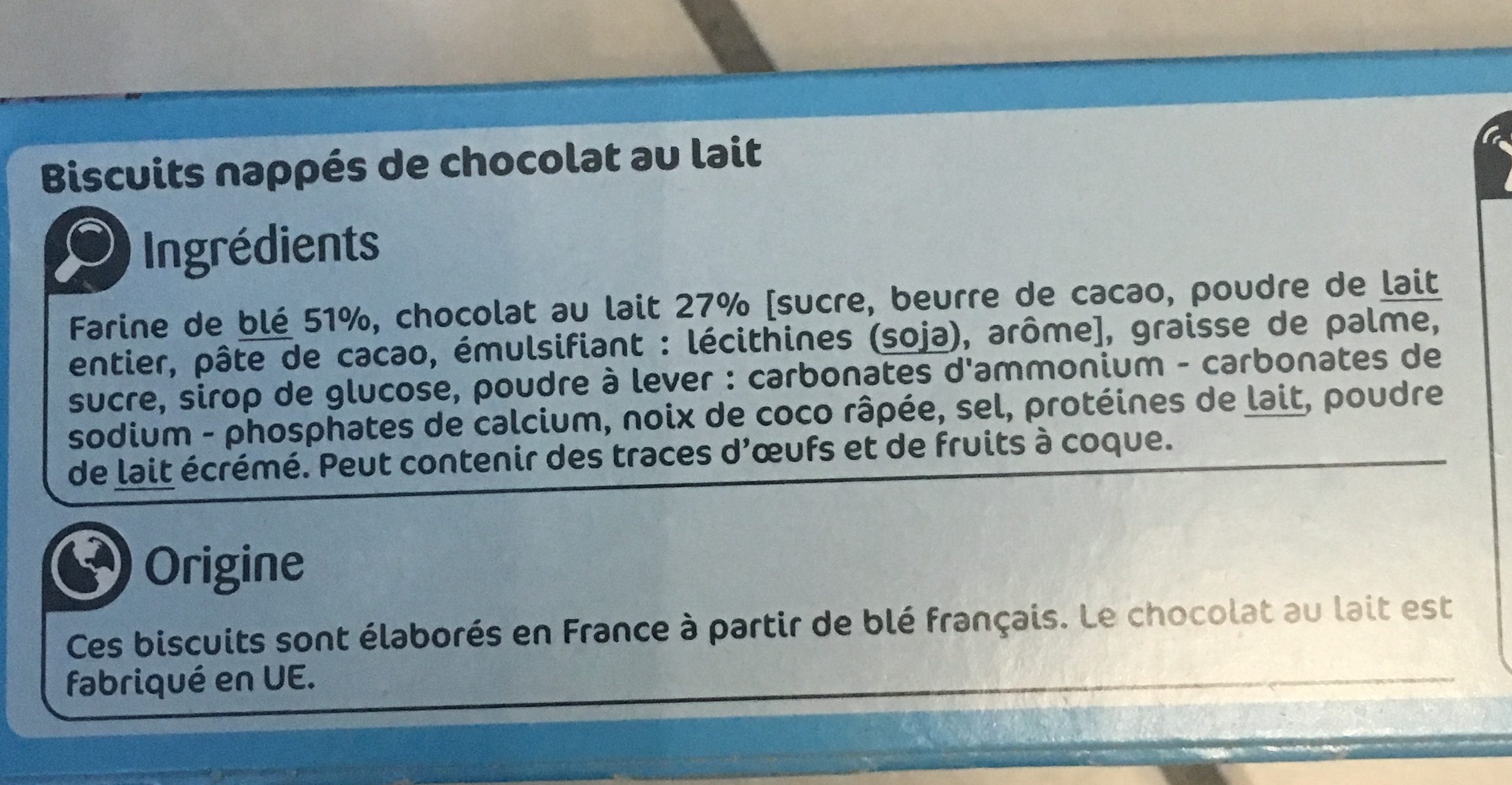 Tikito au chocolat au lait - Ingredienti - fr