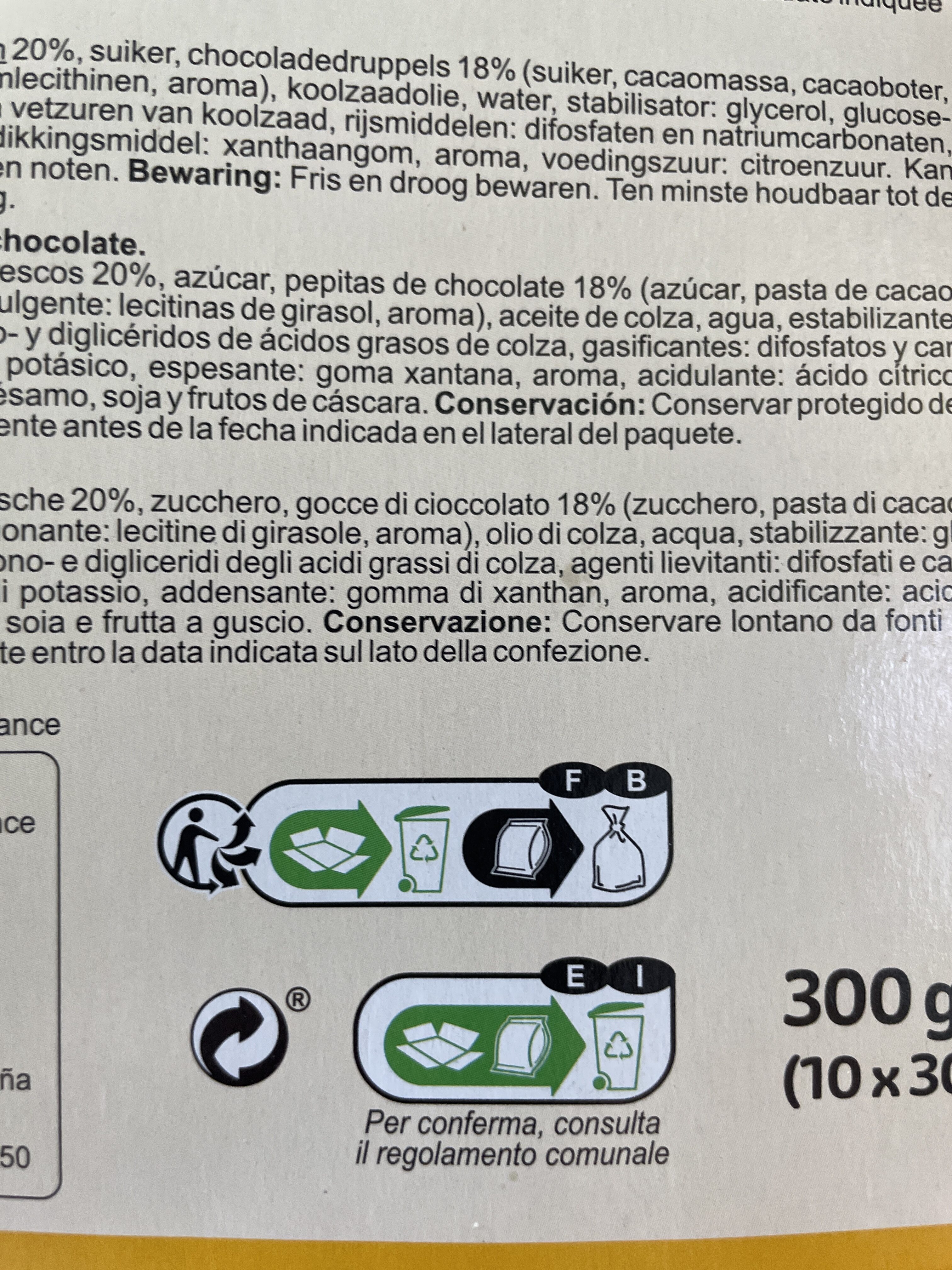 MINI CAKE Aux pépites de chocolat - Instruccions de reciclatge i/o informació d’embalatge - fr
