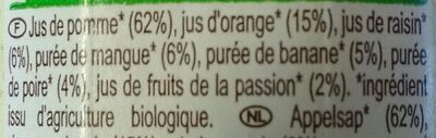 Multifruit 100% pur fruit pressés bio - Ingrédients