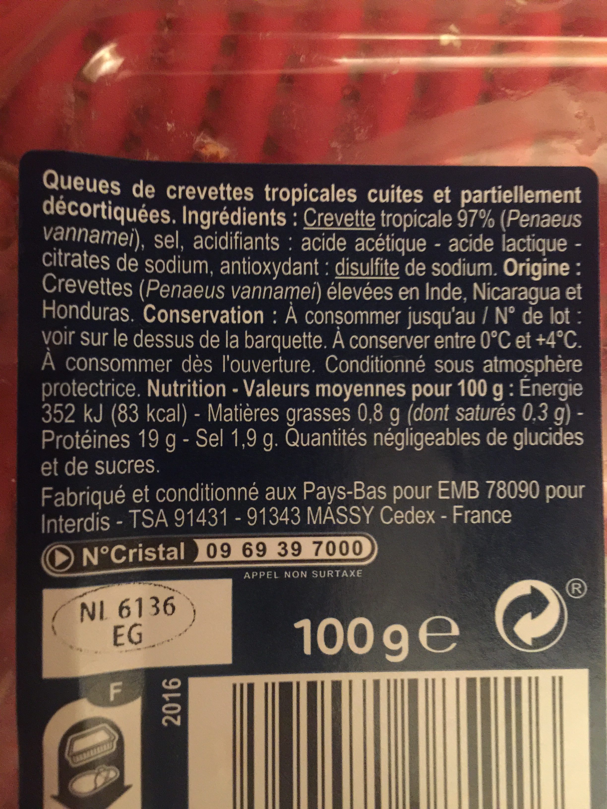 Crevette tropical - Ingredients - fr