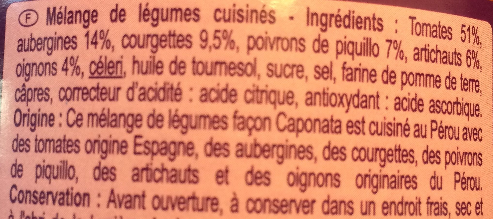 Caponata - légumes façon Groenten - Ingredients - fr