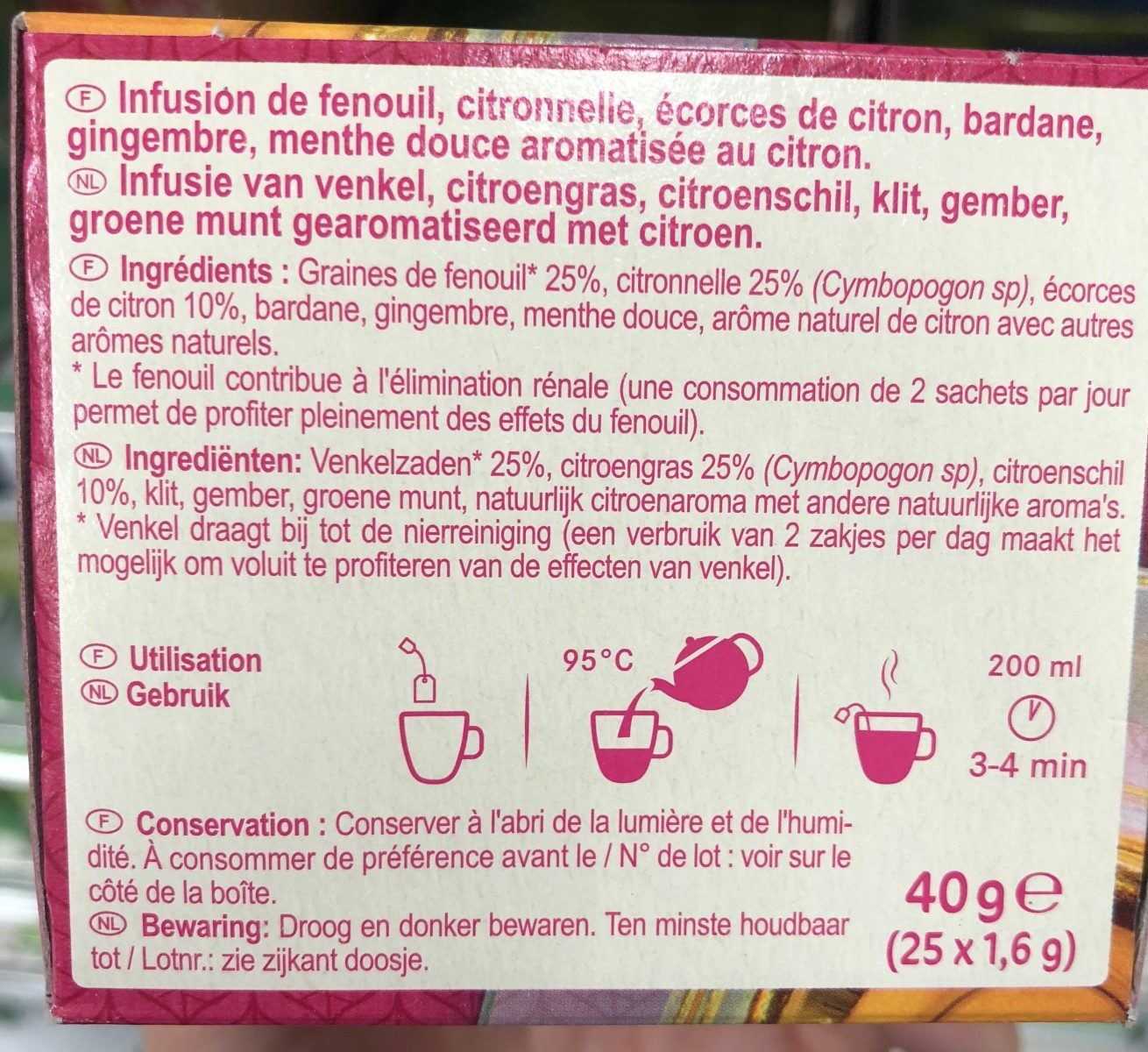 Infusion detox - Ingredients - fr