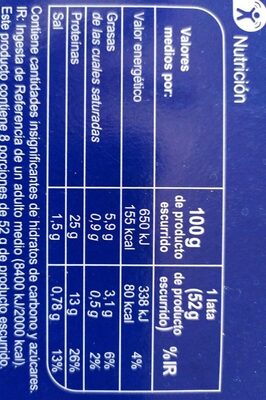 Atún claro en aceite de girasol - Nutrition facts - fr
