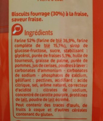 Goûters Goût fraise - Ingrediënten - fr