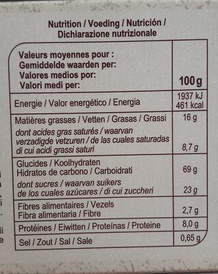 Galettes à la noisette Bio - Valori nutrizionali - fr
