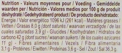 Bouillon aux légumes - Voedingswaarden - fr