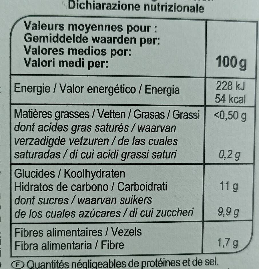 Compotes pommes framboises - Valori nutrizionali - fr