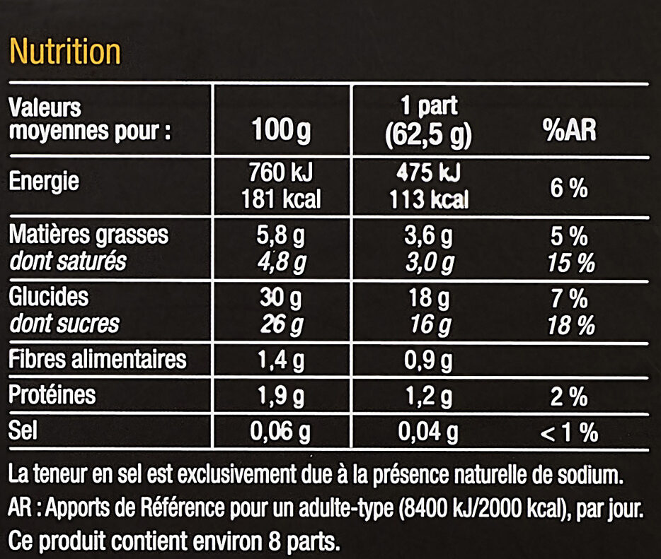 Délice Sorbet Mangue Passion Crème glacée noix de coco - Nutrition facts - fr