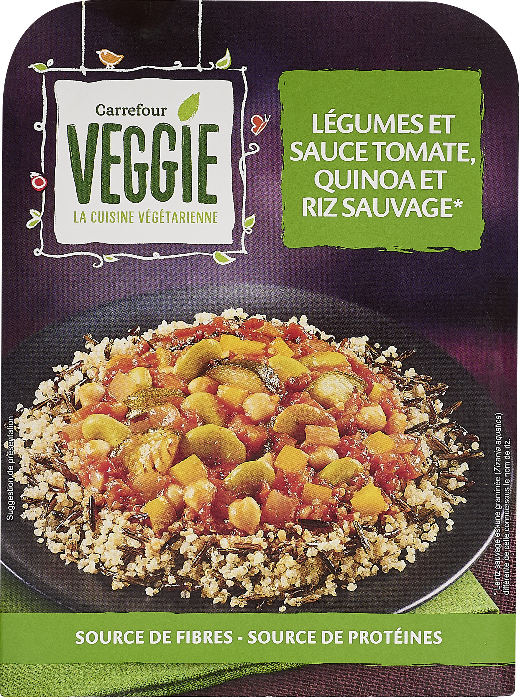 Légumes et sauce tomate, quinoa et riz sauvage - Product - fr