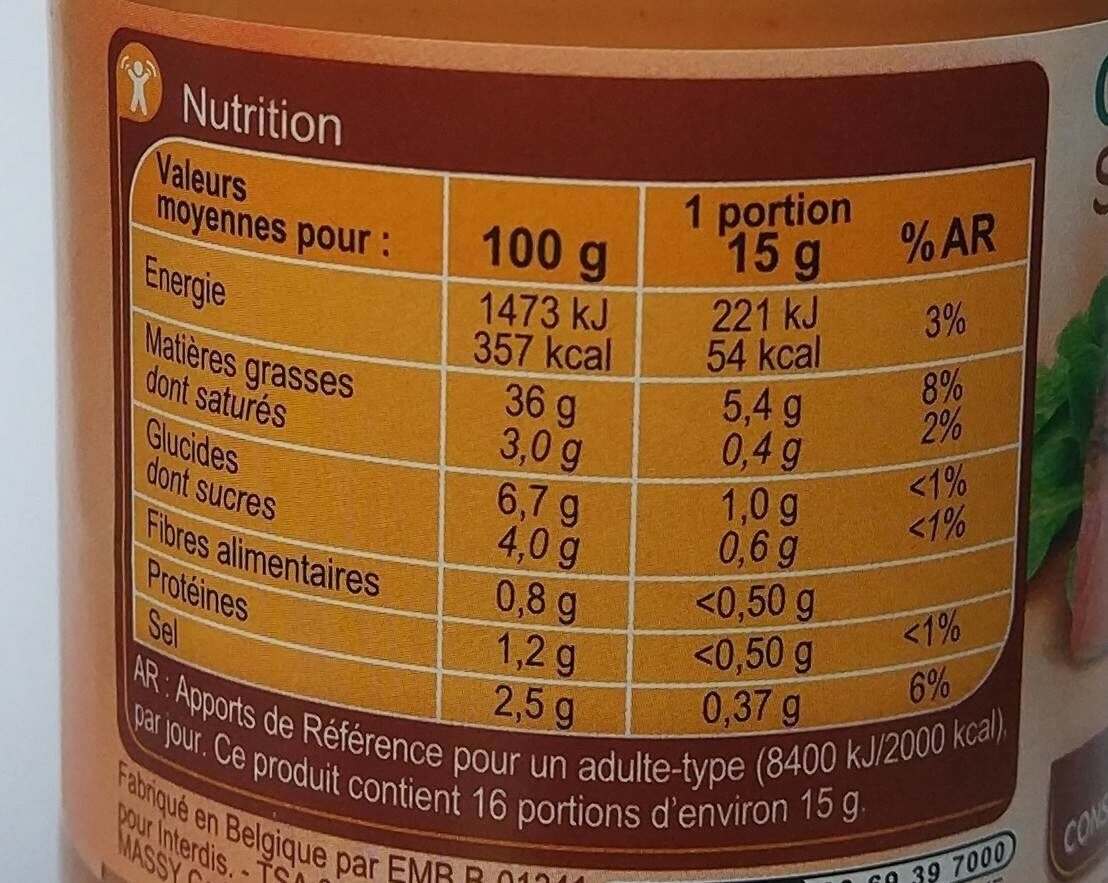 Sauce Bourguignonne - Nutrition facts - fr
