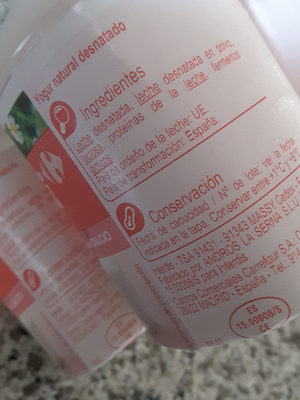 Yogur Natural 00% - Ingredientes