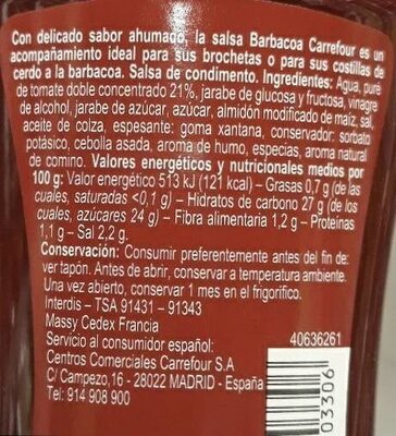 Sauce Barbecue - Nutrition facts - fr