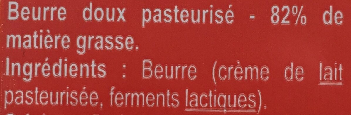 Beurre gastronomique doux - Ingredients - fr