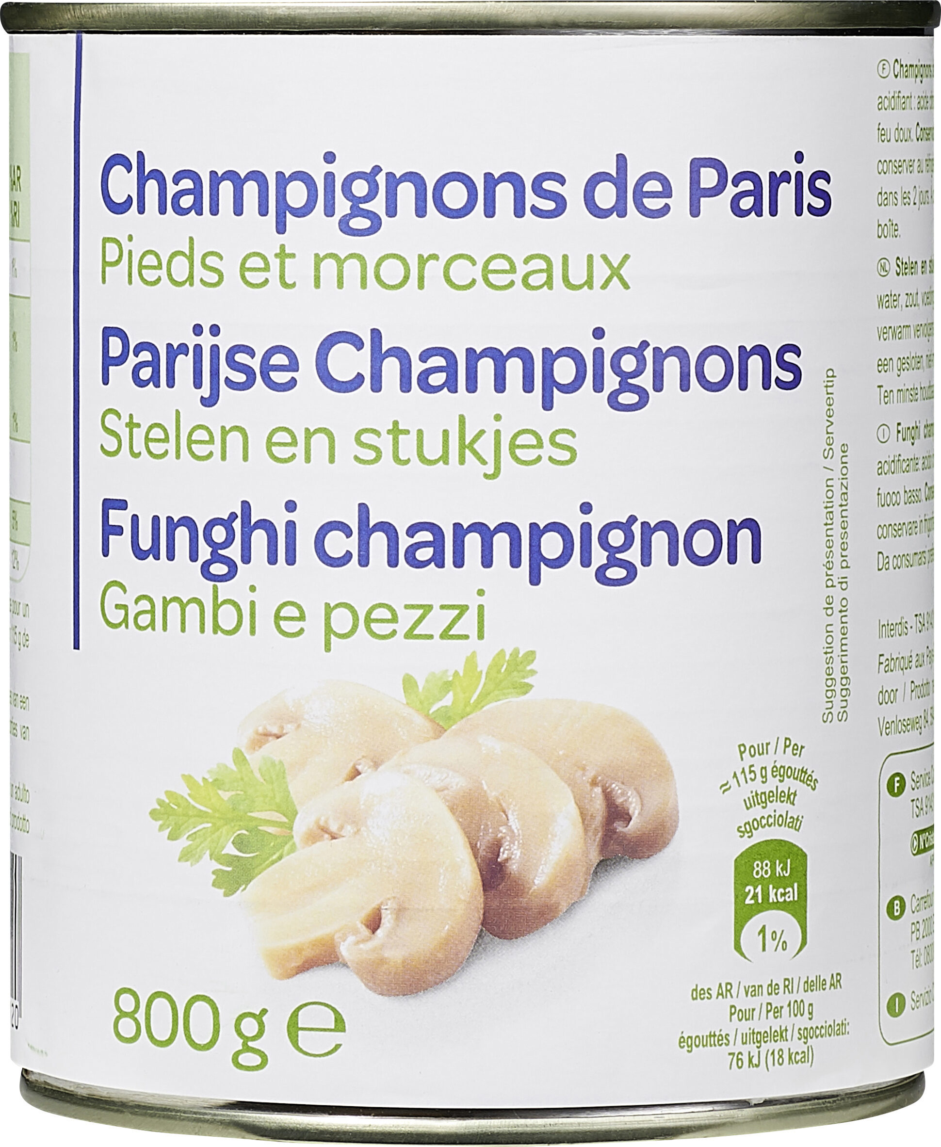 Champignons de Paris Pieds et morceaux - Producto - fr