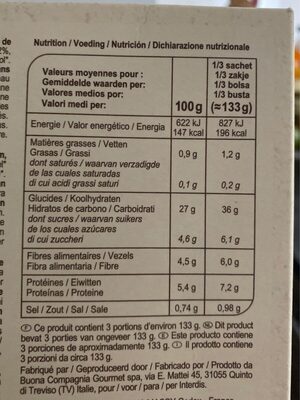 Gnocchi à poêler Patate douce - Valori nutrizionali - fr