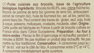 Purée aux brocolis - Ingrediënten - fr