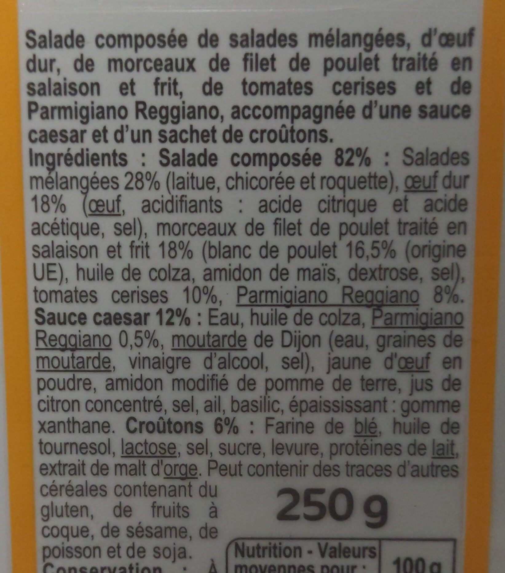 Salade césar - Ingredienti - fr