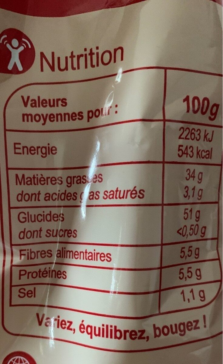 Chips nature - Voedingswaarden - fr