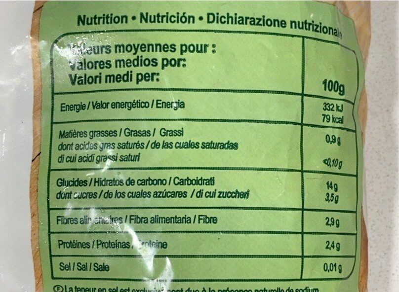 Verdure Grigliate - Nutrition facts - es