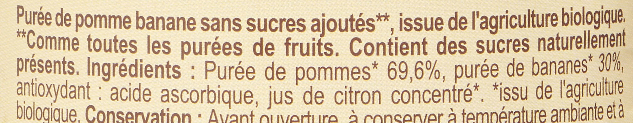 Pomme Banane Sans sucres ajoutés** - المكونات - fr