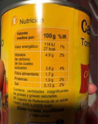 Tomates Concassées - Información nutricional
