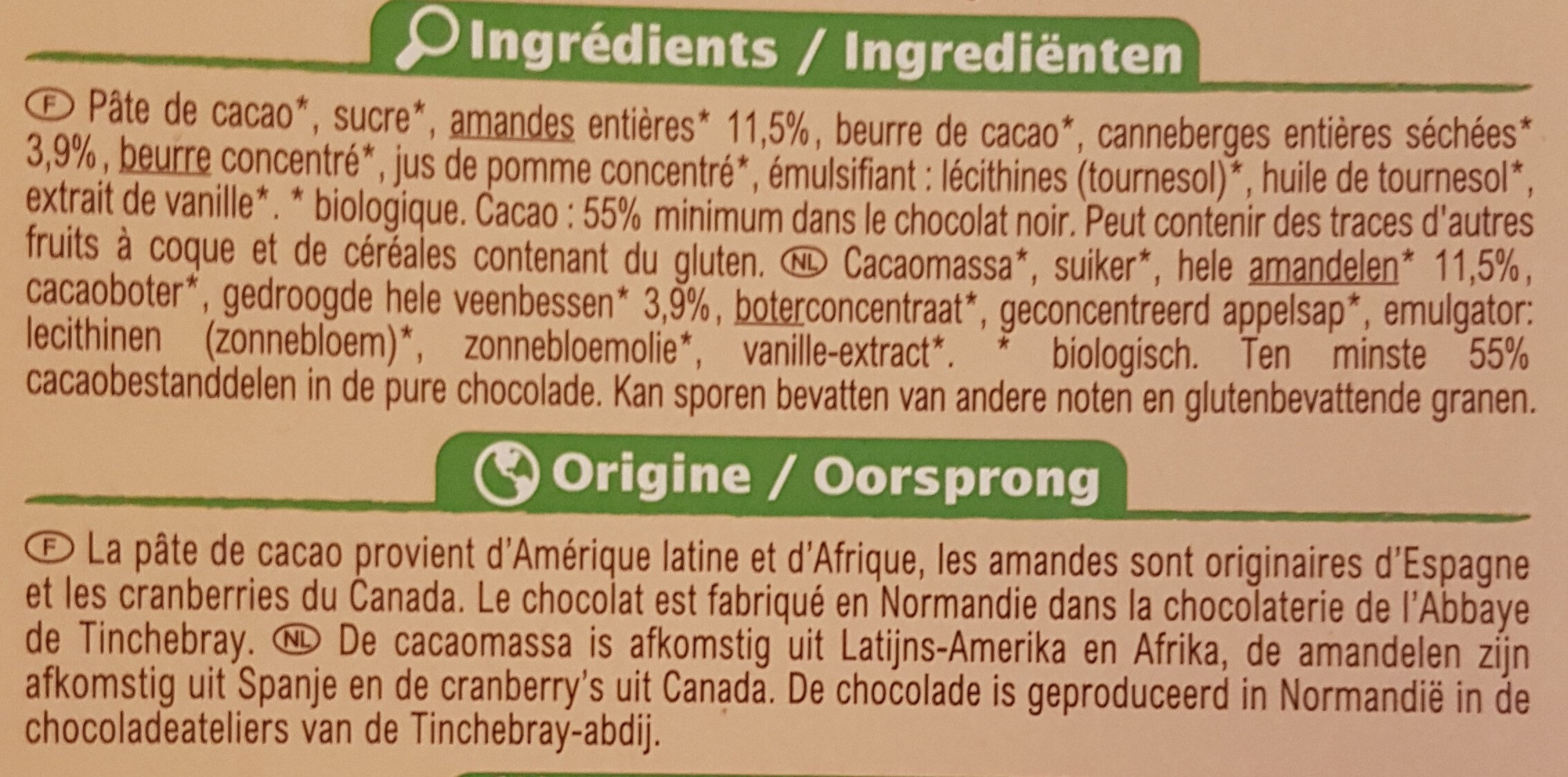 Carrés Gourmands - Ingredienti - fr