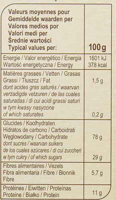Blé soufflé Caramélisé - Información nutricional - fr