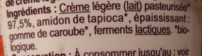 Crème fraîche épaisse légère 15% MG - Ingredients - fr