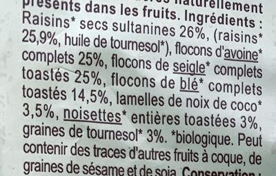 Muesli 35 fruits, noix et graines - Ingredients - fr