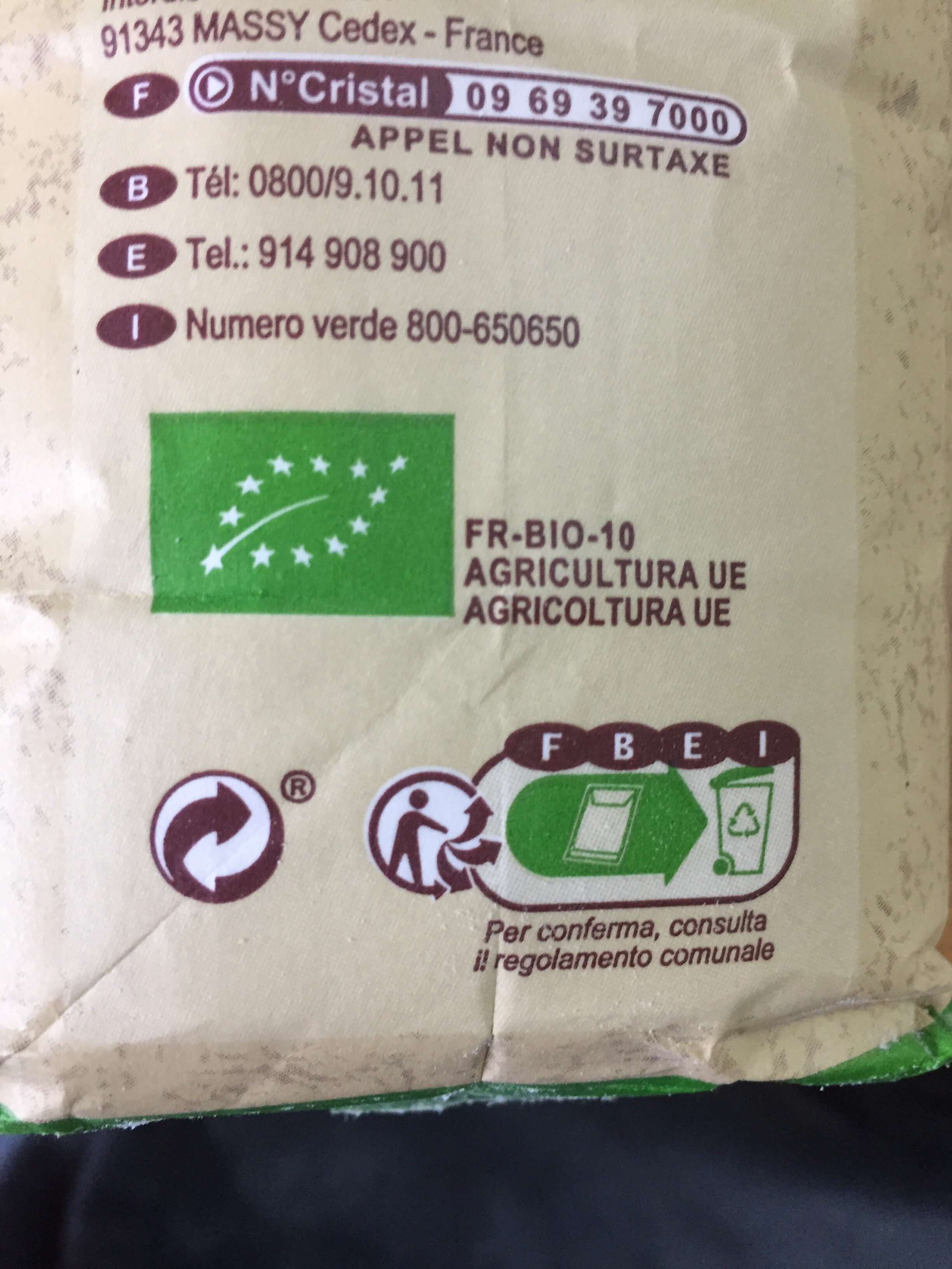 Farine de BLE Type 55 - Recycling instructions and/or packaging information - fr