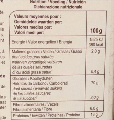 COUSCOUS Complet 500 mg - Información nutricional - fr