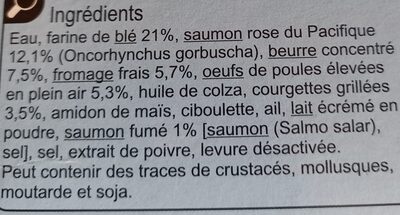 Tarte au saumon - Zutaten - fr