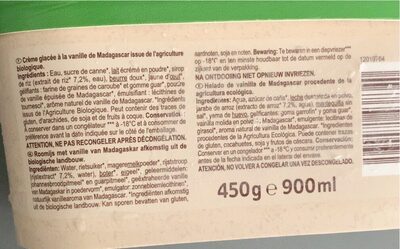 Bio Vanille de Madagascar - Tableau nutritionnel