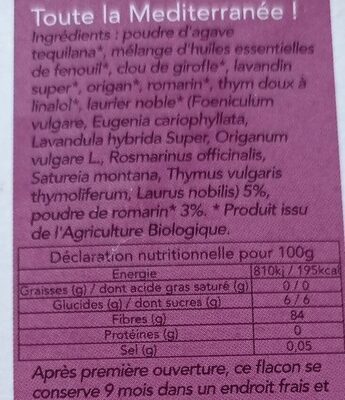Cristaux d'huiles Essentielles mélange provençal - Nutrition facts - fr