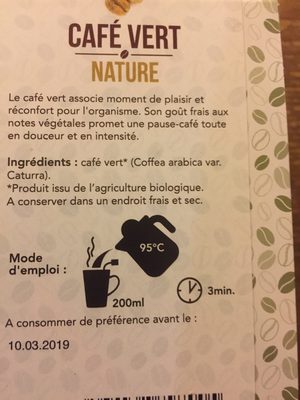 Café Vert Nature - Ingrédients