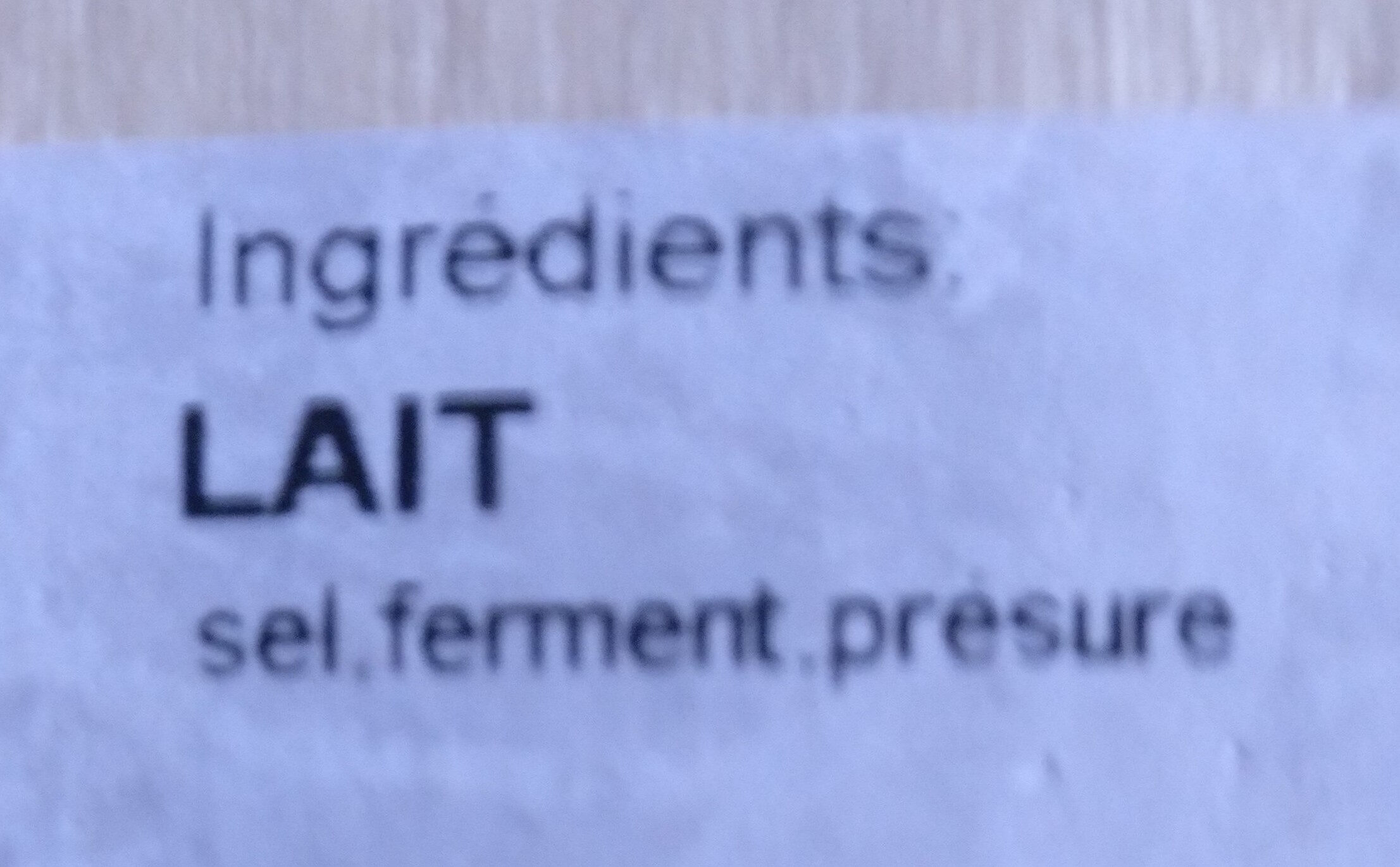 Cabécou - Ingredients - fr