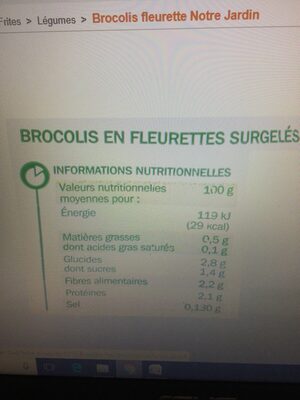 Brocolis en fleurette surgelés - المكونات - fr