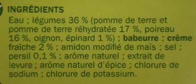 Velouté de poireaux et pommes de terre - Ingredients - fr