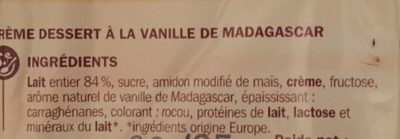 Crème dessert à la vanille - Ingredienti - fr