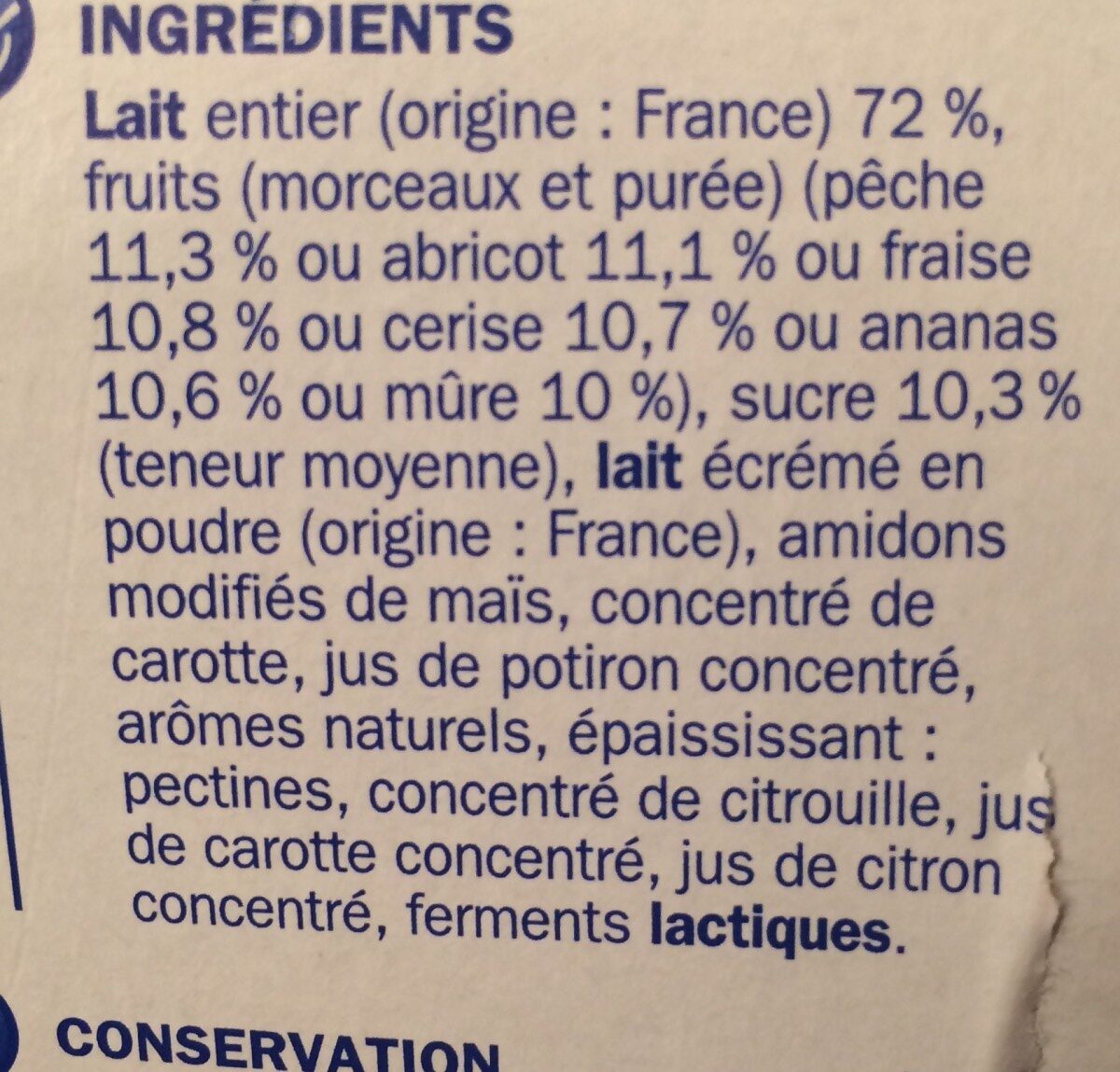 Délisse au fruit - المكونات - fr