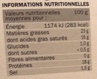 Coulommiers - Nutrition facts - fr