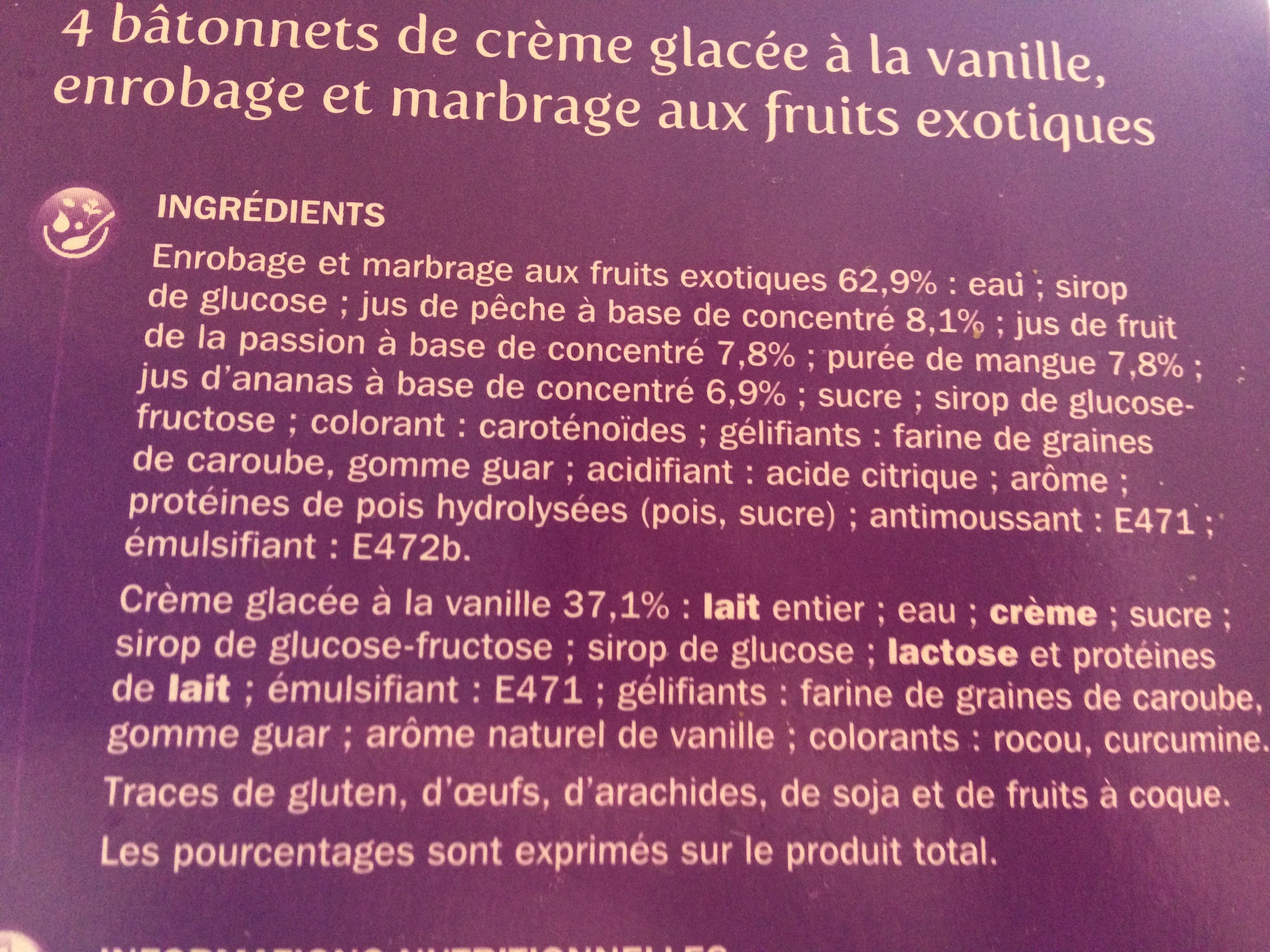 Trofi'fruit exotique x 4 - Ingredients - fr