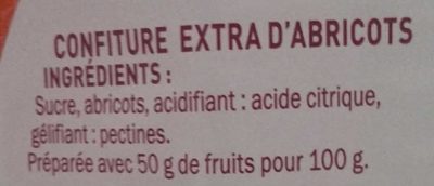 Confiture extra abricot - Ingrédients