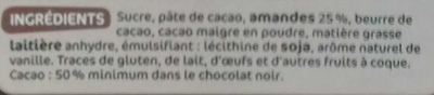 Chocolat noir amandes entières - Ingredienser - fr